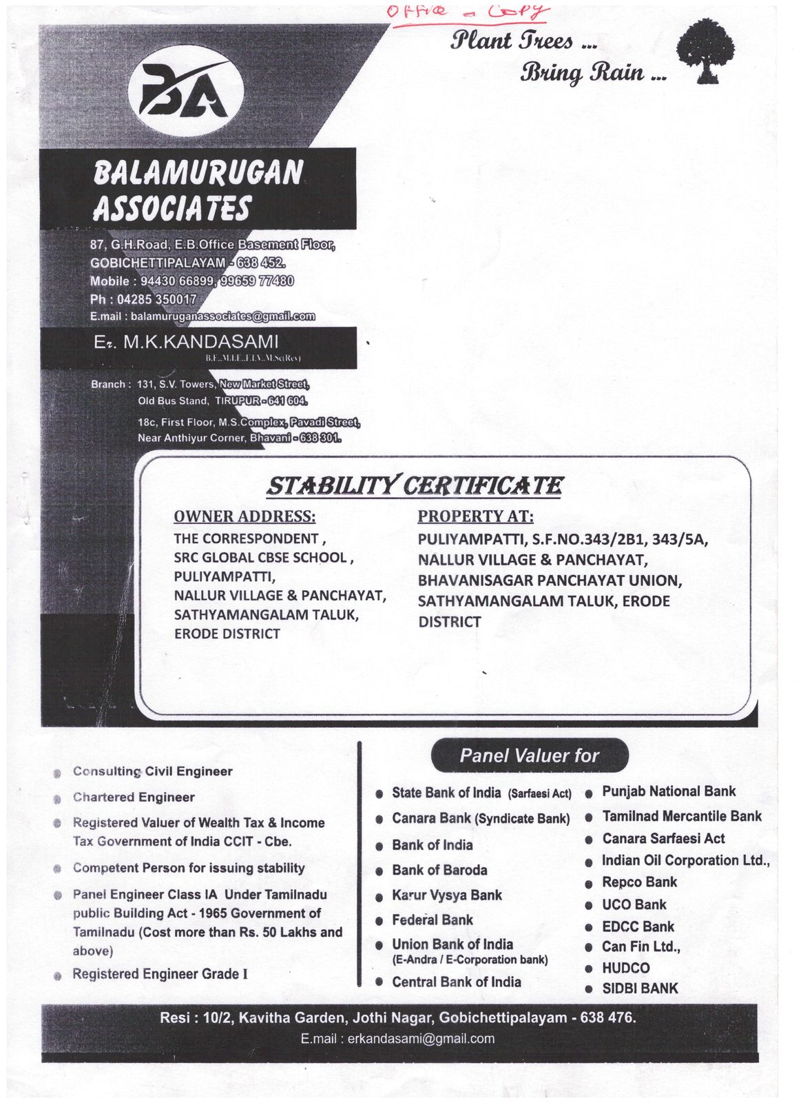 Building Stability Certificate - Page 1
